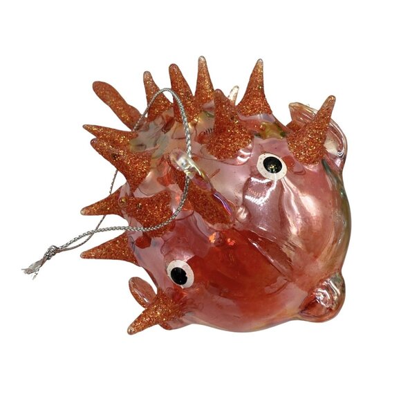 4 Glass Crab Koi Fish Pufferfish Ocean Seaside Coastal Tropical Ornament Lot - Picture 4 of 10
